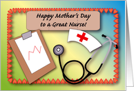 Happy Mother’s Day, Nurse, stethoscope, chart card