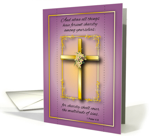 Mother's Day, religious, gold cross, bookmark card (1236792)