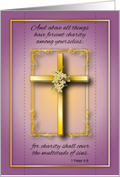 Mother’s Day, religious, gold cross, bookmark card