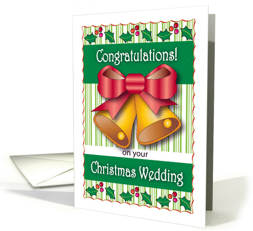 Congratulations, Christmas Wedding, gold bells card (1257636)