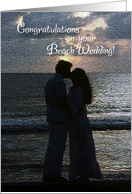 Congratulations, wedding, beach, sunset card