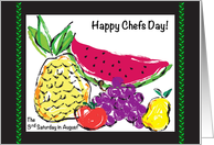 Happy Chefs Day, colorful fruit card