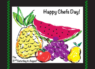 Happy Chefs Day, colorful fruit