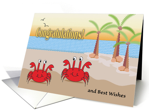 Congratulations, Beach theme, crabs, ocean card (1281958)