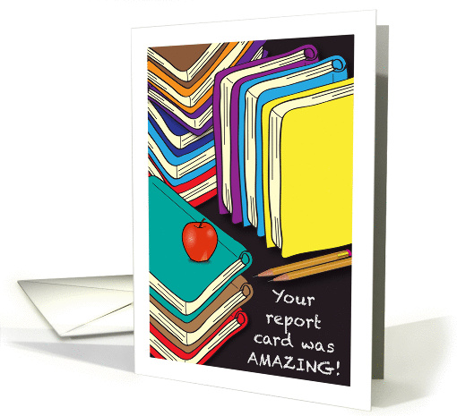 Congratulations, good report card, books card (1282334)