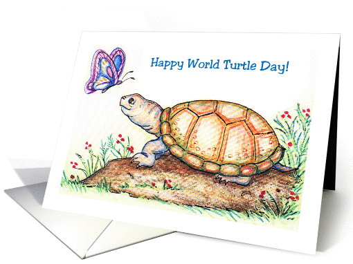World Turtle Day, May 23rd, turtle, butterfly card (1282540)