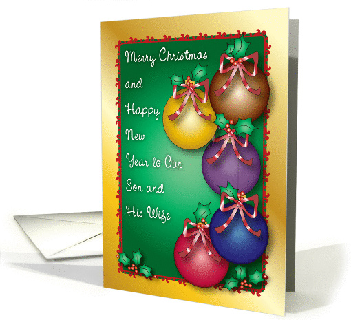 Merry Christmas, son and wife, ornaments card (1283380)