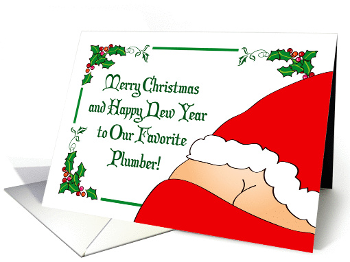 Christmas Card for Plumber, Santa card (1284530)