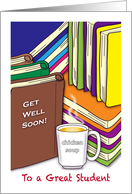 Get well to student, books card