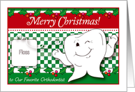 Merry Christmas to Orthodontist, happy tooth card