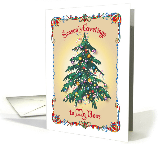 Christmas for Boss, decorated tree card (1286638)