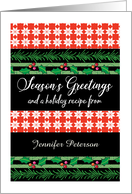 Personalized Christmas Recipe Card