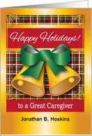 Personalized Caregiver, golden bells card