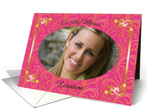 Thank You, to mother, custom name, photo card (1297522)