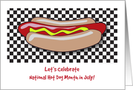 National Hot Dog Month, July card