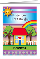 I miss you Great Grandma, personalized card