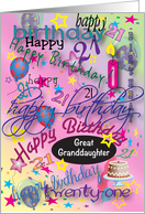 21st Birthday for Great Granddaughter card