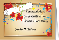 Congratulations, Graduation Canadian Boot Camp card
