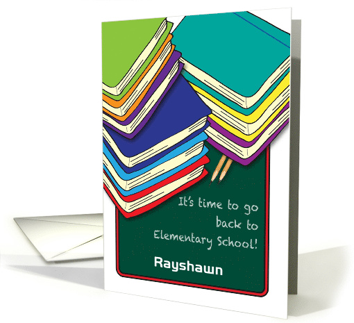 Custom, back to elementary, text books card (1319604)