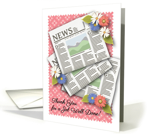 Thank You, lady paper carrier card (1321940)