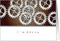 Apology, Steampunk theme, gears card