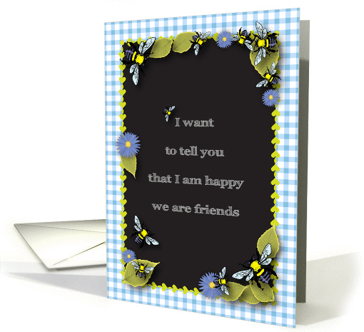 Friendship, bees, leaves, flowers card (1324120)