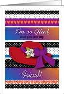 Friendship, red hat card