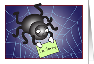 Apology, spider theme, web card
