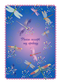 Apology, dragonfly theme