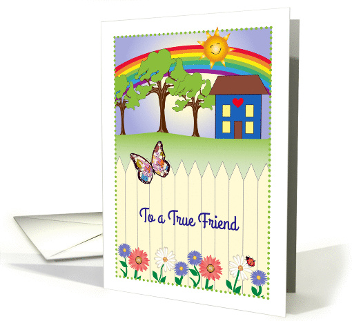 Friendship, Folk art/primitive, colorful card (1327006)