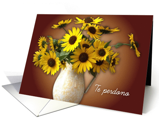 Forgiveness in Spanish, sunflowers card (1329336)