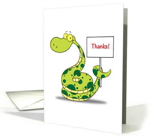 Thanks, cartoon snake theme, blank card (1329952)