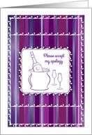 Wine Theme Apology card