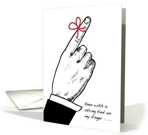 Apology, string on finger card (1332198)