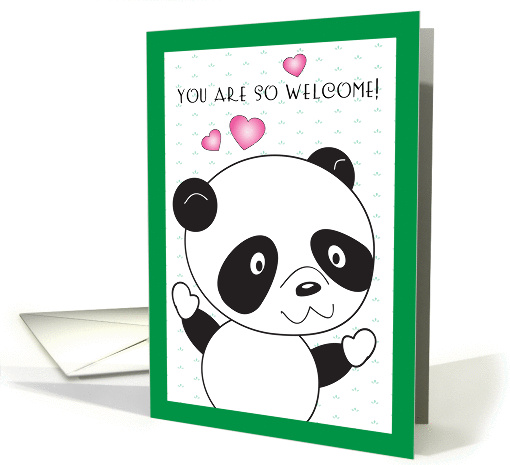 You are welcome, panda, hearts card (1332650)