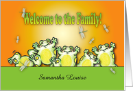 Custom Welcome to the Family, frogs card