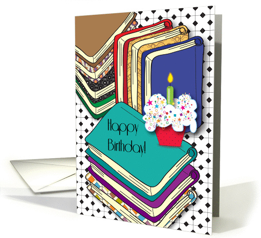 Happy Birthday to Book Collector, cupcakes card (1336906)