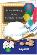 Personalized Happy Birthday to Foodie card