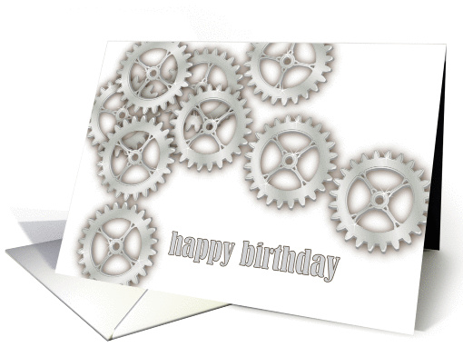 Steampunk Birthday, metal gears card (1339034)