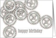 Steampunk Birthday, metal gears card