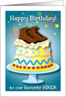 Birthday for Hiker, boots, cake card