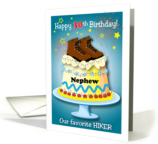 30th Birthday for Nephew, boots, cake card (1342210)