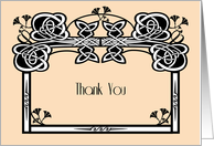 Thank You, Art Nouveau, blank card