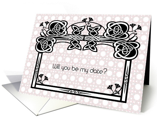 Invitation for a Date, basket weave card (1344476)