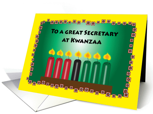 Kwanzaa for Secretary, candles card (1345350)