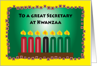 Kwanzaa for Secretary, candles card