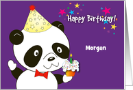 Custom Name Panda Birthday card
