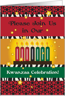 Invitation to Kwanzaa Party, candles card