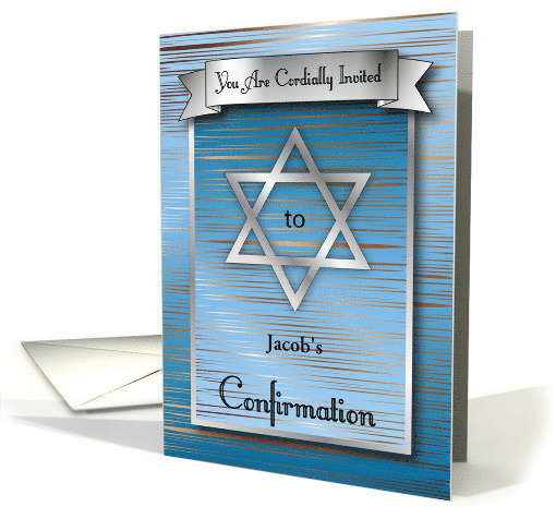 Custom Invitation to Jewish Confirmation, Star of David card (1345880)