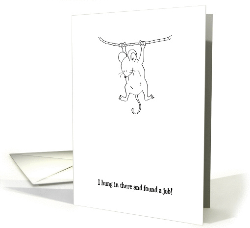 Announcement, new job, hanging mouse card (1347248)